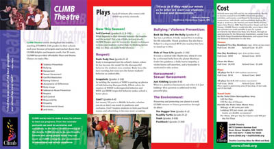 Side 1 of Climb Theatre brochure