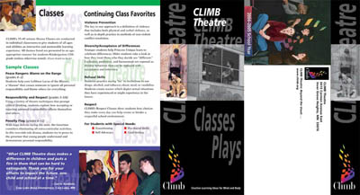 Side 2 of Climb Theatre brochure